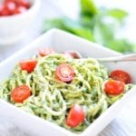 Image of Simple Pesto with Zoodles or Noodles (Nut-Free and Dairy-Free)