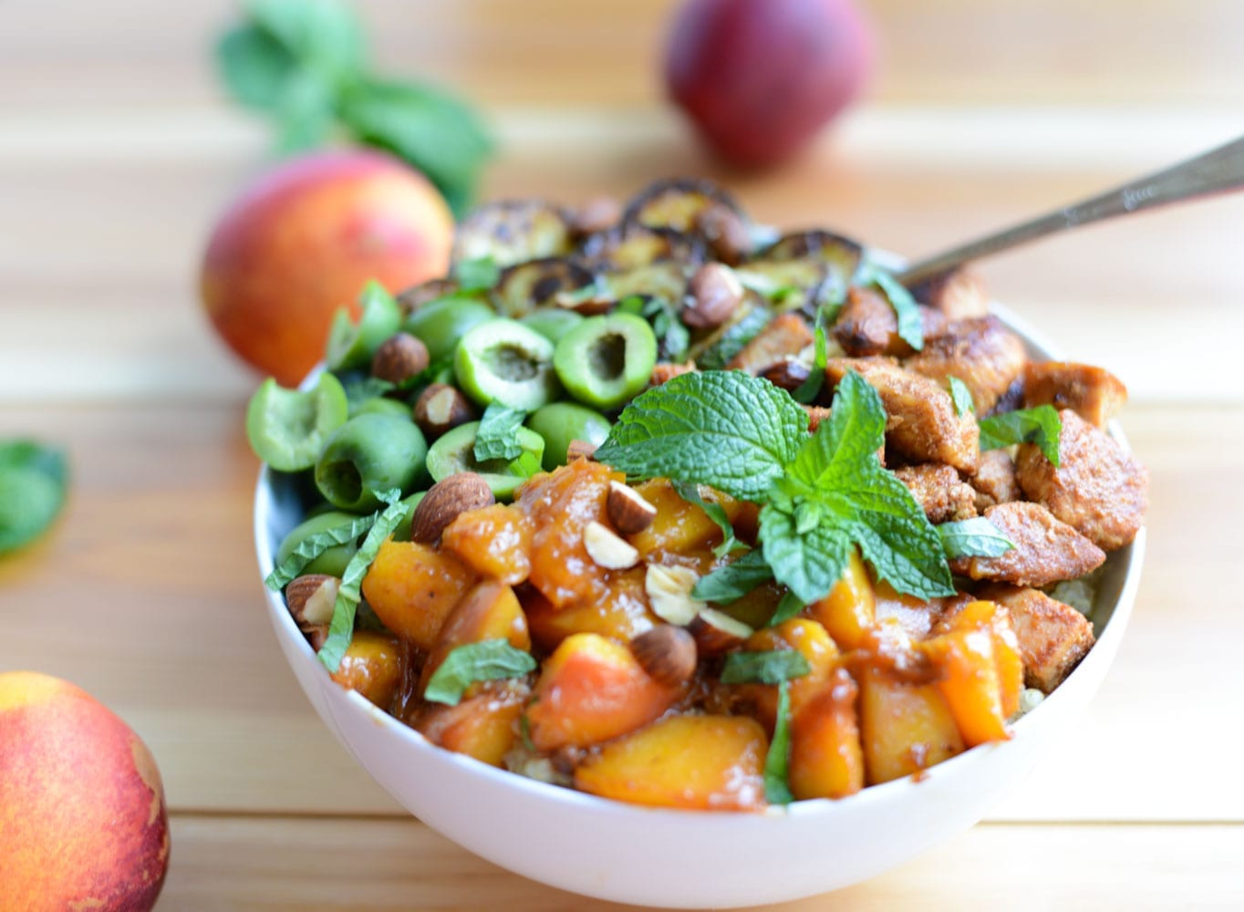 Moroccan Chicken Bowls with Nectarine Sauce Real Food Whole Life