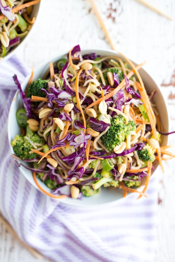 Veggie Noodle Bowls with 5-Ingredient Peanut Sauce - Real Food Whole Life