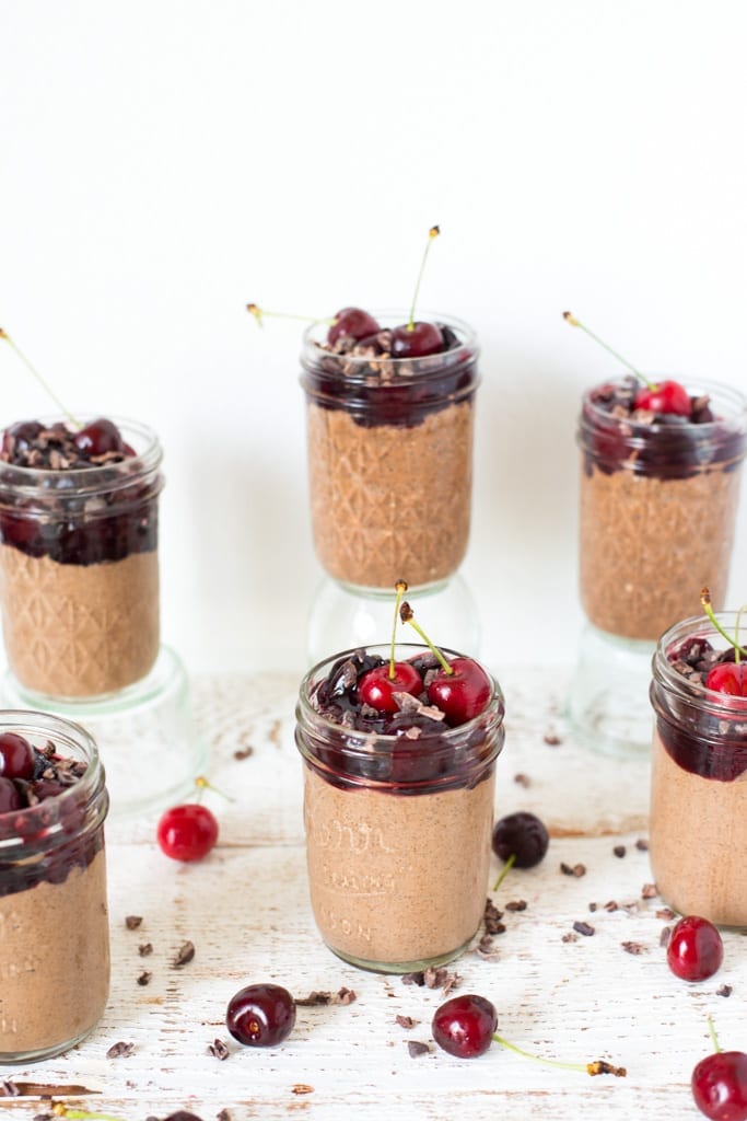 Chocolate Chia Seed Pudding (w/ Cherry Topping!)-image