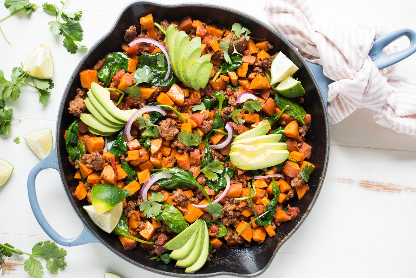 Southwest Beef & Sweet Potato Skillet (1-Pan Dinner!)