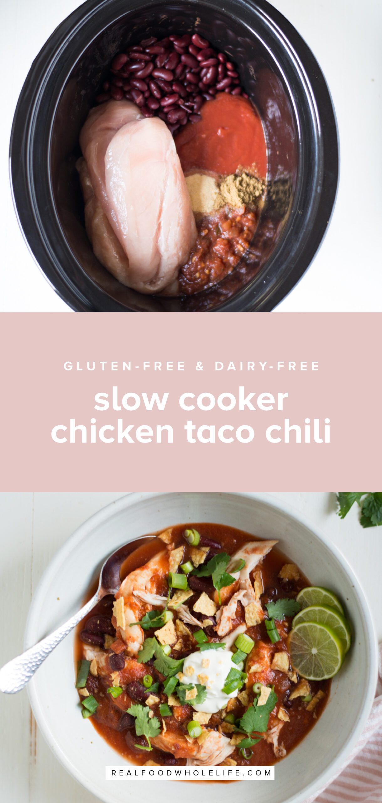 Easy Slow Cooker Chicken Chili (Dump and Go!) Real Food Whole Life