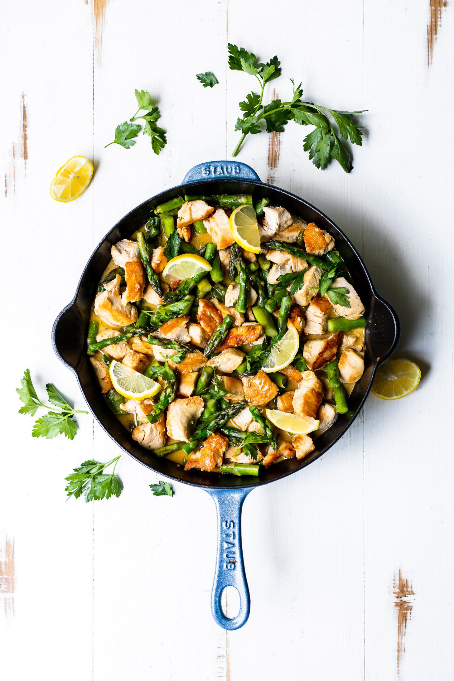 Lighter Lemon Chicken Asparagus Skillet (1-Pan!)-image