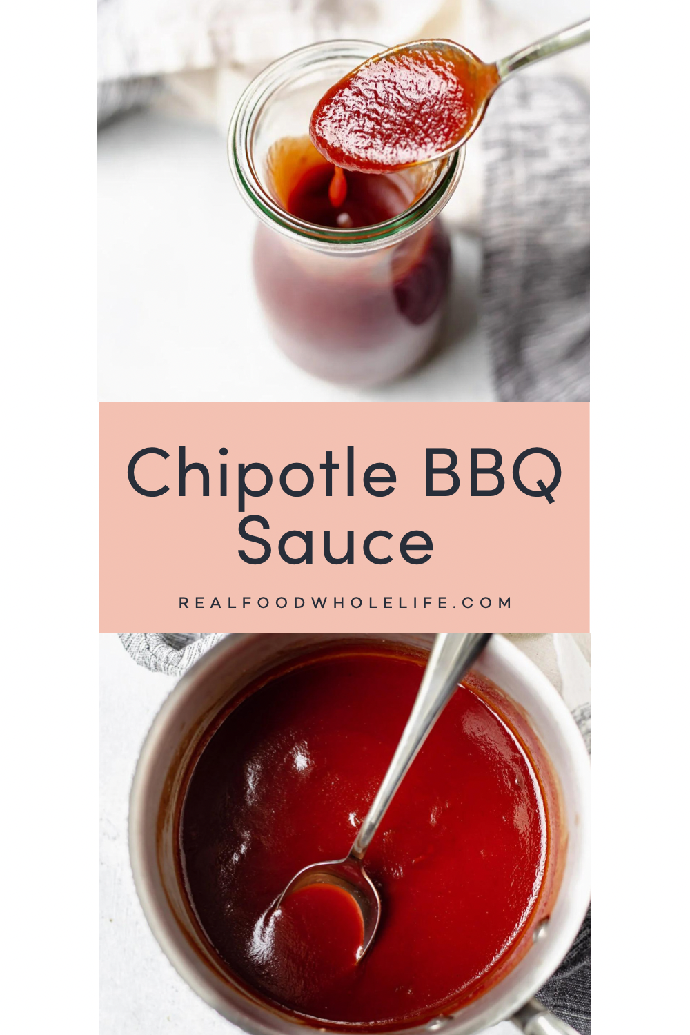 Two images of chipotle bbq sauce.