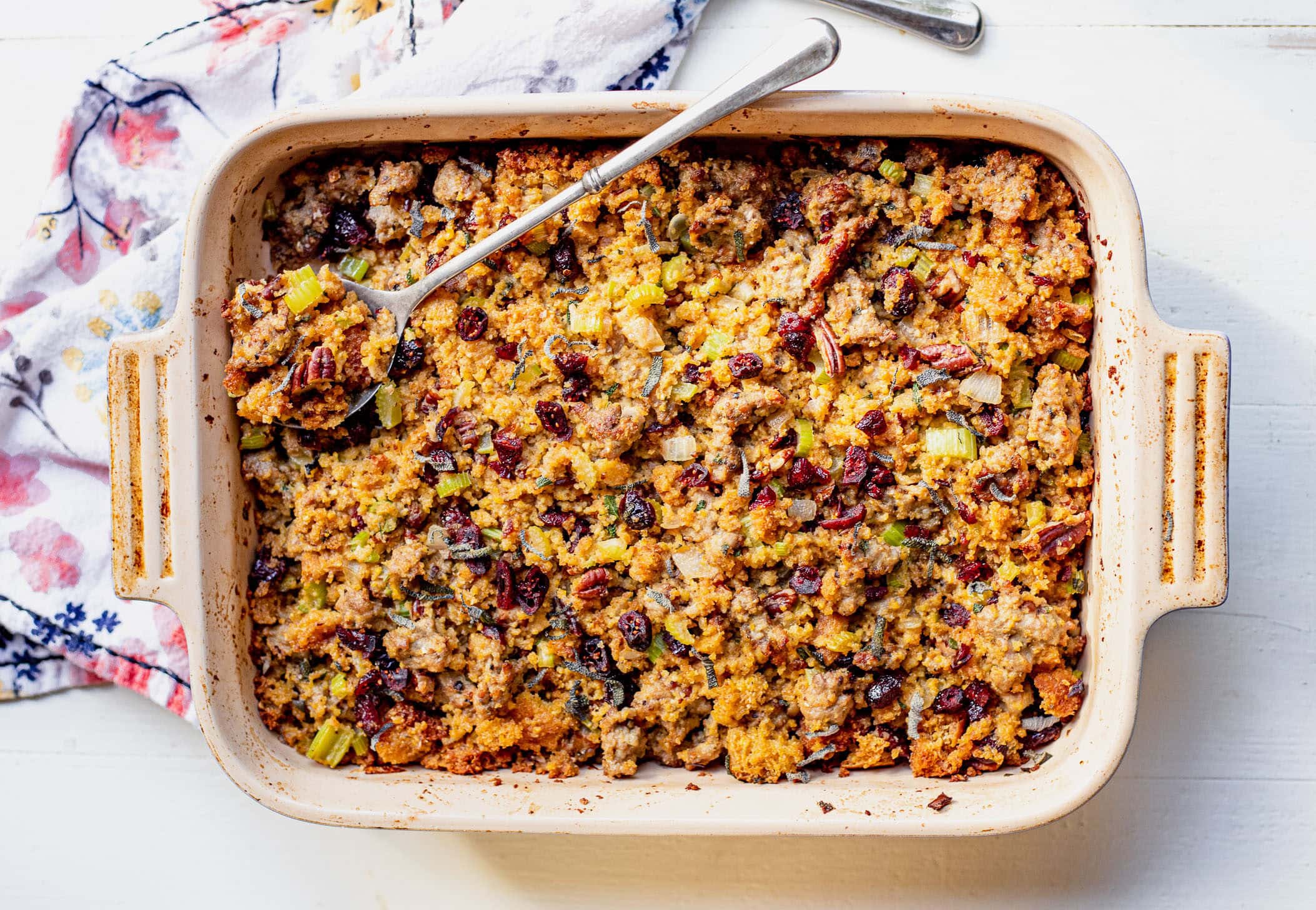 Cornbread Stuffing Casserole (with Sausage) - Real Food Whole Life