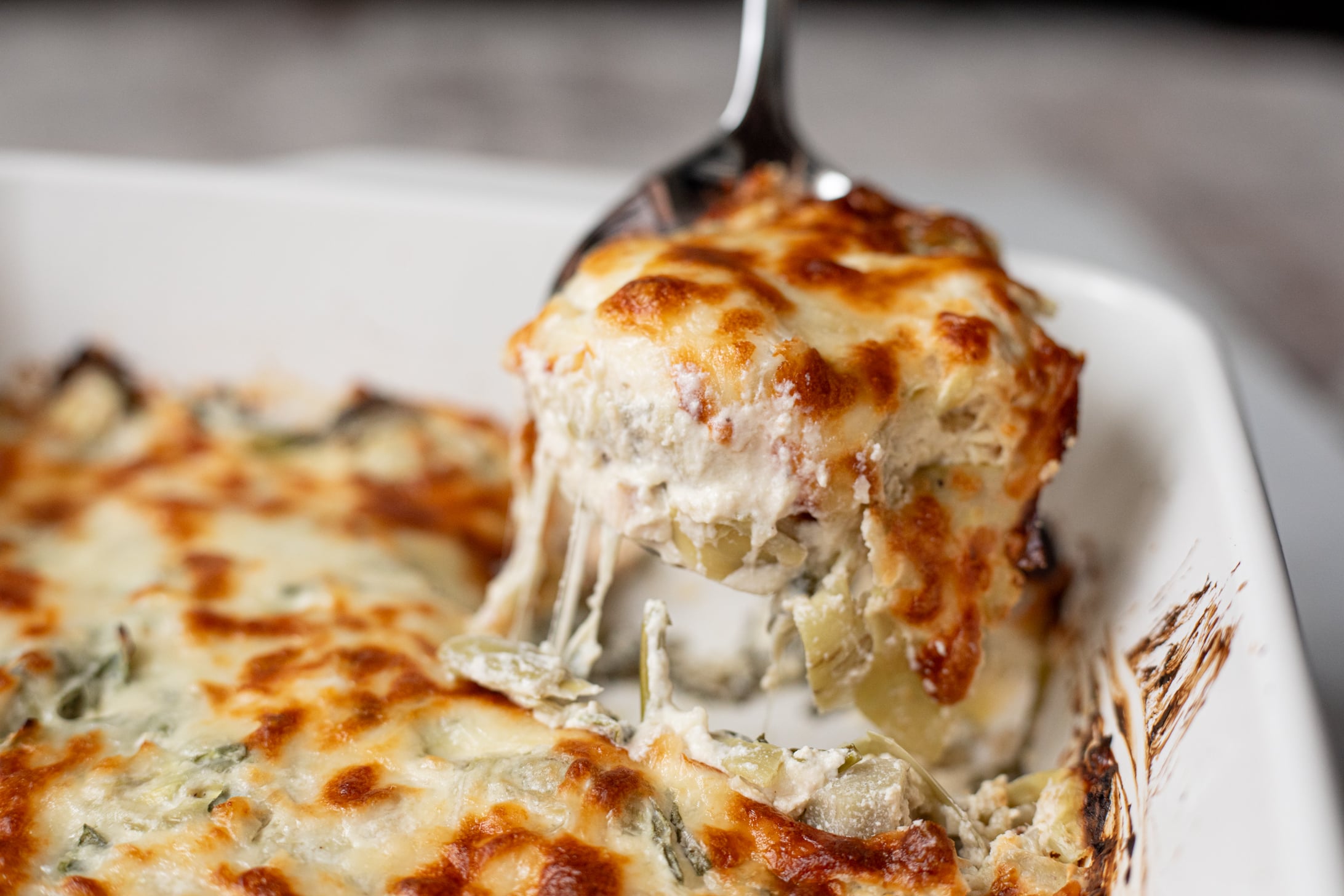 Spinach Artichoke Chicken Casserole (Creamy & Cheesy) - Real Food Whole Life