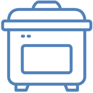 blue icon of a slow cooker