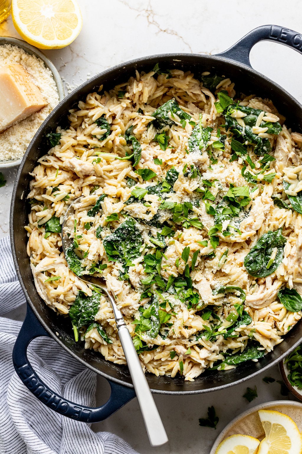 Lemon Chicken Orzo Pasta (15-Minute Dinner!) - Real Food Whole Life