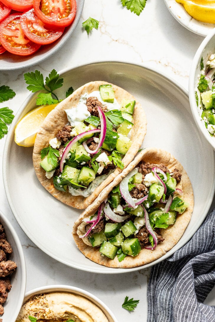 Ground Beef Pitas with Cucumber Salad (15-Minute) - Real Food Whole Life