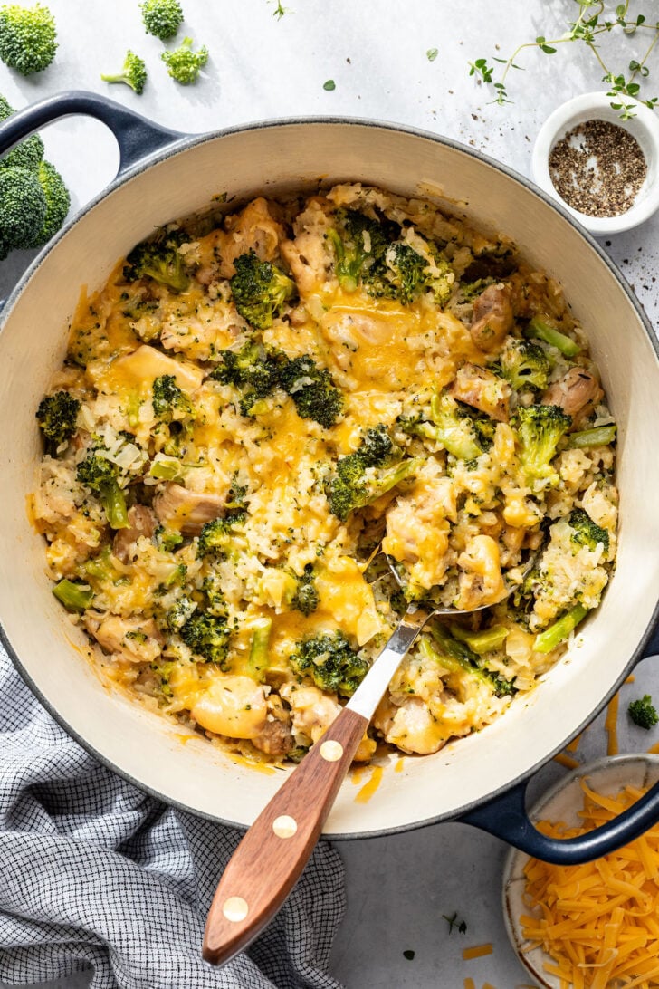 Cheesy Chicken Broccoli and Rice (One-Pot) - Real Food Whole Life