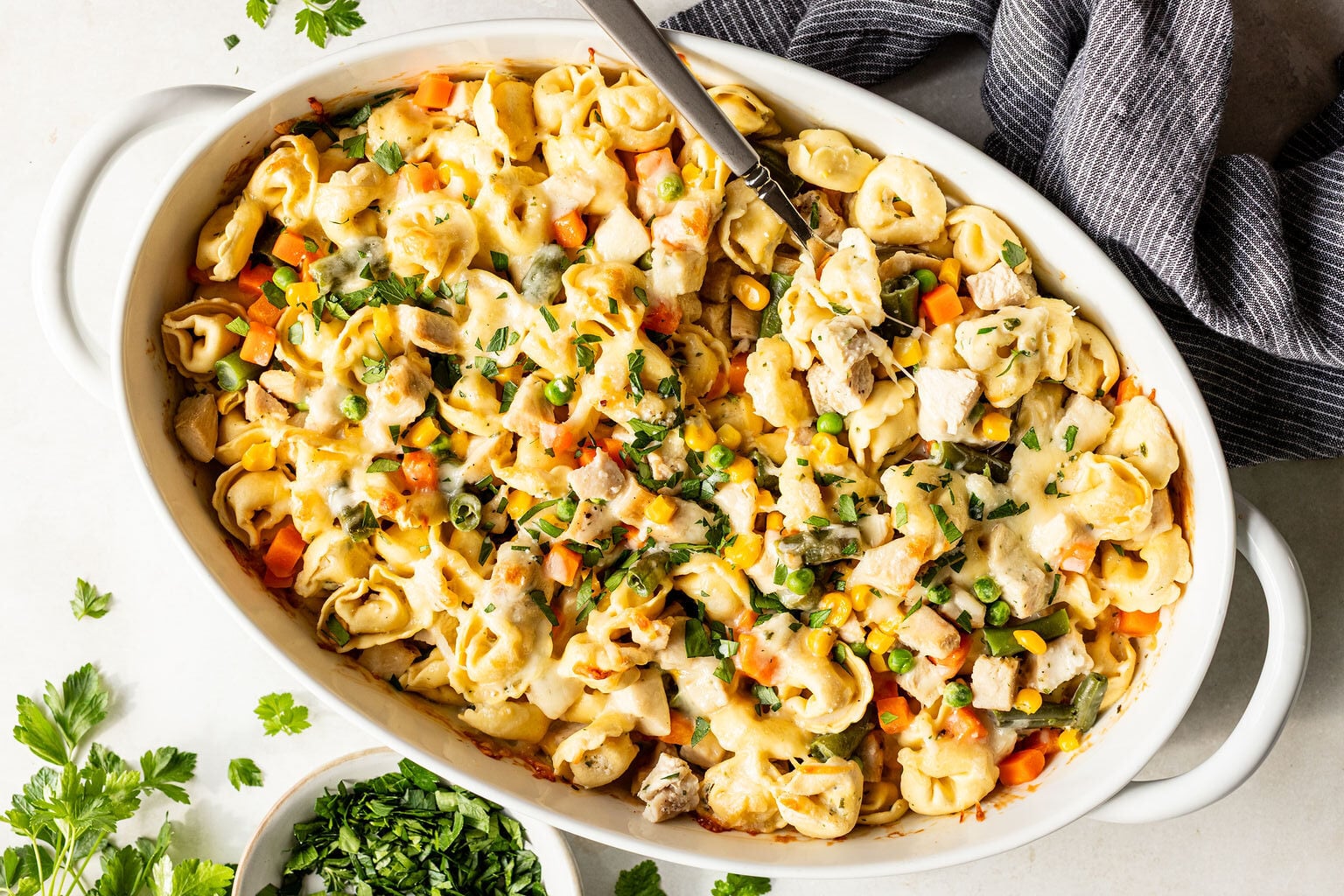 Baked Tortellini with Chicken (Dump-and-Bake)